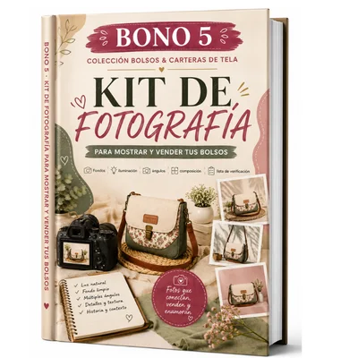 Portada del Bono 5: kit de fotografía para mostrar y vender tus bolsos